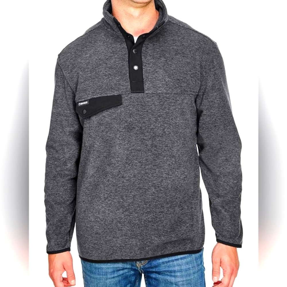 Dri Duck Denali #7352 Mountain Fleece Pullover Heather Grey Mens Large
